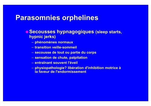 Comportements complexes au cours du sommeil - Sleeponline