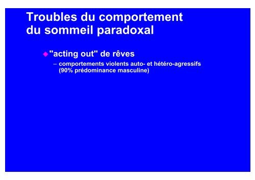 Comportements complexes au cours du sommeil - Sleeponline