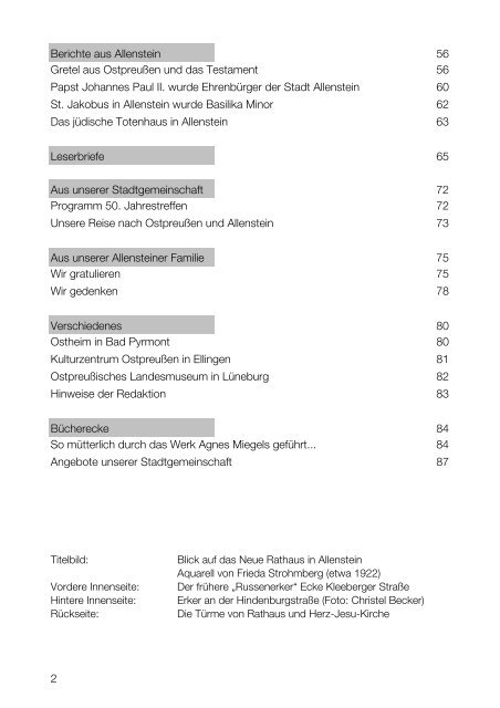 Vor 60 Jahren in Allenstein - Stadtgemeinschaft Tilsit eV