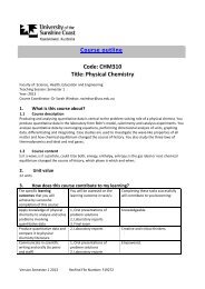 CHM310 Course Outline Semester 1, 2013