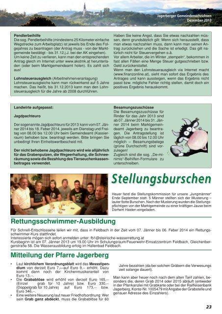 Gemeindenachrichten 2 /2013 - Marktgemeinde Jagerberg