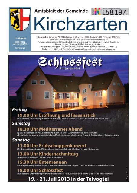 Schlossfest - Gemeinde Kirchzarten