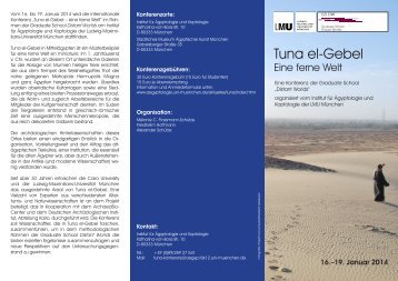 Tuna el-Gebel – eine ferne Welt - LMU München