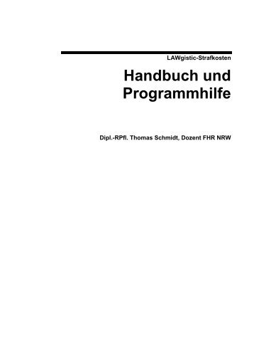 Handbuch (pdf - ca. 700 kb) - LAWgistic