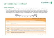 Der HanseMerkur Fondsfinder - HanseMerkur VertriebsPortal
