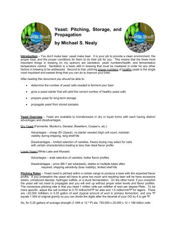 Yeast: Pitching, Storage, and Propagation by Michael S. Nealy