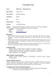 Curriculum Vitae Mikhail L. Zheludkevich