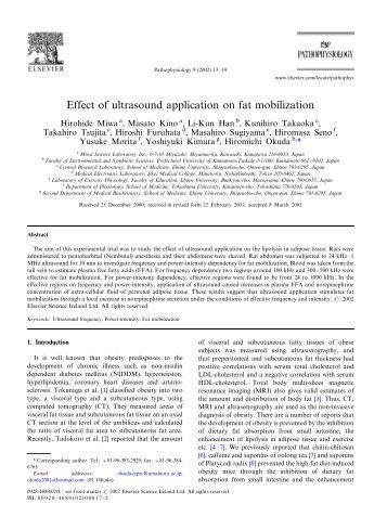 Effect of ultrasound application on fat mobilization - Narl-Lipo.Com