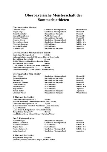 Oberbayerische Meisterschaft der Sommerbiathleten