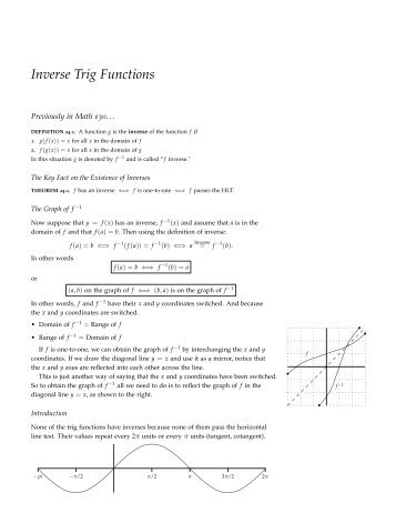 Inverse Trig Functions