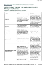 Faults in cattle hides and skins caused by farm management practices