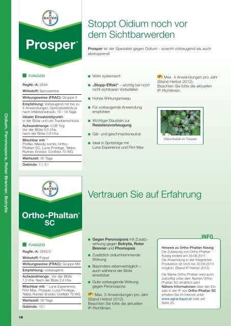 Weinbau 2013 - Bayer CropScience Österreich GmbH - Bayer Austria