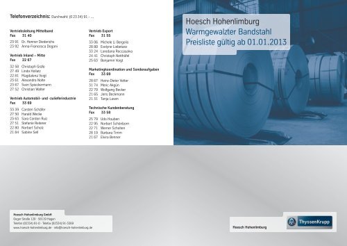PDF Download - Hoesch Hohenlimburg