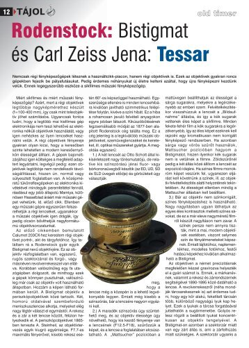 Rodenstock: Bistigmat és Carl Zeiss Jena: Tessar - Fotoklikk