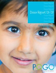 2008/2009 Donor Report - the Pediatric Oncology Group of Ontario