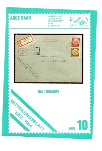 DEZEMBER 1994 Heft Nr. 10 - Bundesarbeitsgemeinschaft Saar für ...
