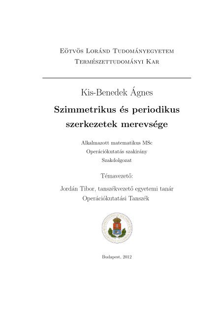 Kis-Benedek´Agnes Szimmetrikus és periodikus szerkezetek ...