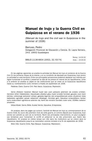 Manuel de Irujo y la Guerra Civil en Guipúzcoa en el verano de 1936