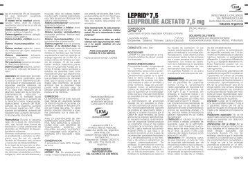 LEPRID® 7,5 LEUPROLIDE ACETATO 7,5 mg - LKM