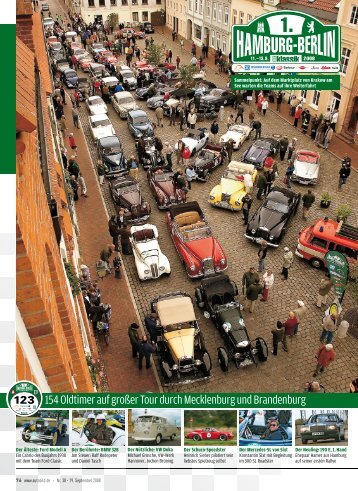 154 Oldtimer auf großer Tour durch Mecklenburg und Brandenburg