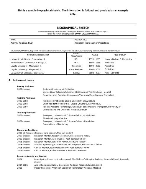 NIH Biosketch Example Cancer League Of Colorado nih-biosketch-example-cancer-league-of-colorado