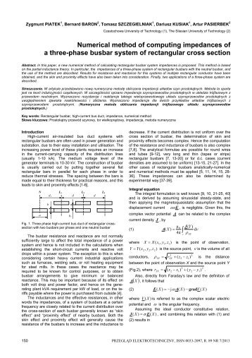 Numerical method of computing impedances of a three-phase ...