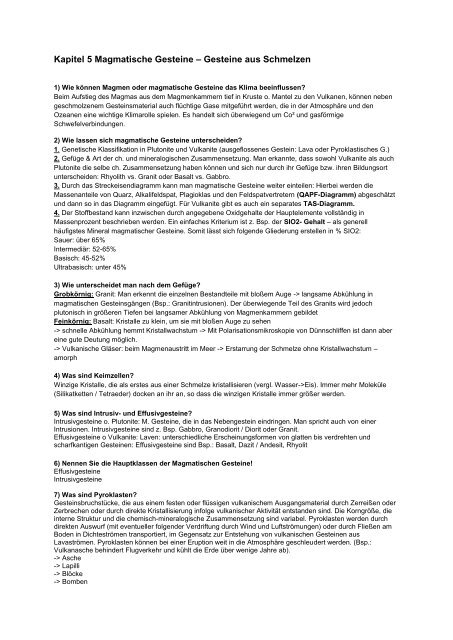 Gesteine Aus Schmelzen Wetter Observer De