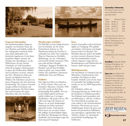 Aktivurlaub, Gruppenreisen und Kanutouren 2012