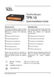 Quick Installation Guide - TPR-10 - SEH Computertechnik GmbH