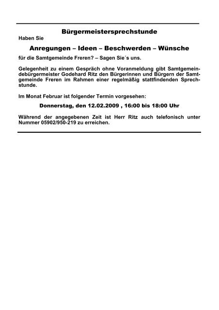 MB Febr 09 - Rat und Verwaltung - Samtgemeinde Freren