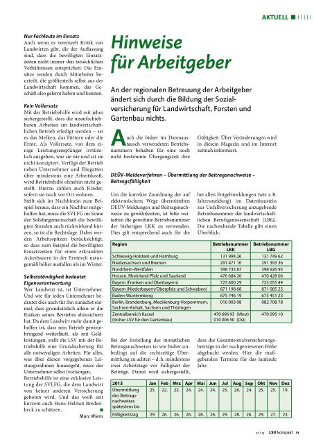 SVLFG – SoziaLVerSicherunG Für LandwirtSchaFt, ForSten und ...