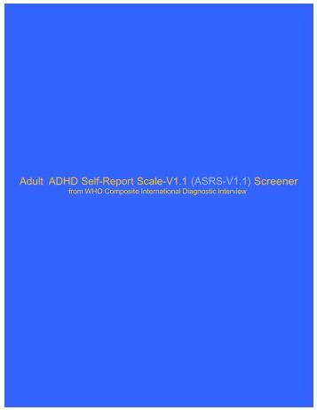 6-question adult self-report scale 6-question adult self-report scale