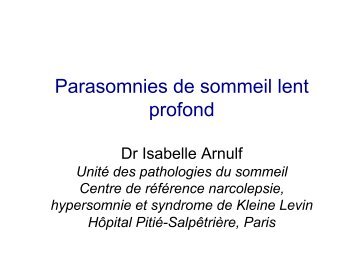 Parasomnies de sommeil lent profond - SPLF