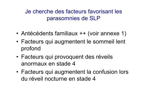 Parasomnies de sommeil lent profond - SPLF