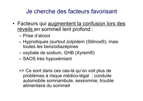 Parasomnies de sommeil lent profond - SPLF