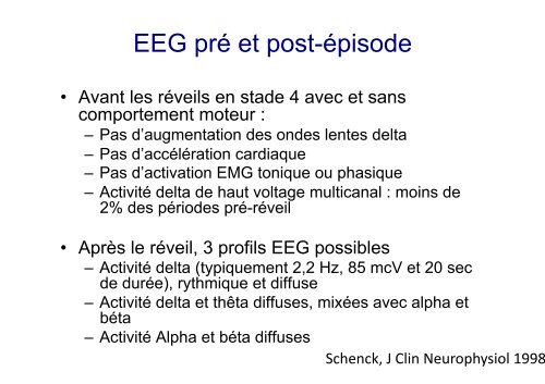 Parasomnies de sommeil lent profond - SPLF