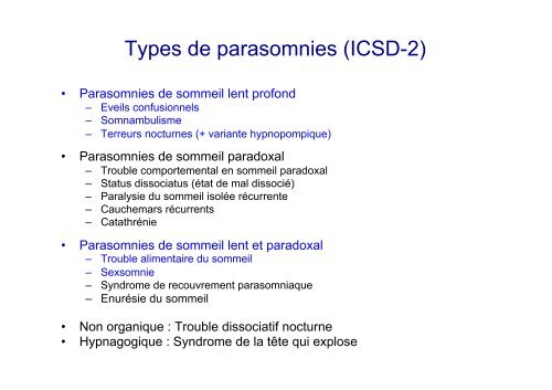 Parasomnies de sommeil lent profond - SPLF