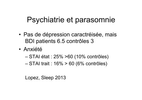 Parasomnies de sommeil lent profond - SPLF