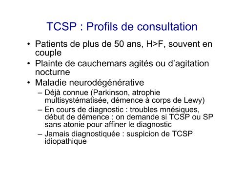 Parasomnies de sommeil lent profond - SPLF