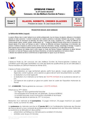 Sujet des épreuves finales - Concours Un des Meilleurs Ouvriers de ...