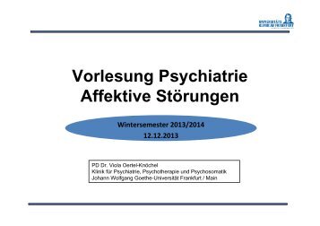 Depression - Klinik für Psychiatrie, Psychosomatik und Psychotherapie