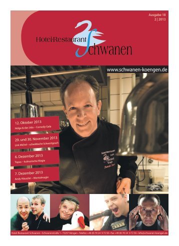 Schwanen-Journal Juli 2013 - Hotel - Restaurant Schwanen