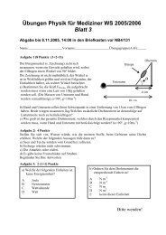 Übungen Physik für Mediziner WS 2005/2006 Blatt 3