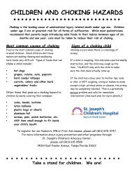 Children And Choking Hazards - St.Joseph's Hospital