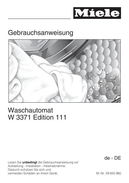 Gebrauchsanweisung Waschautomat W 3371 Edition 111 - Miele