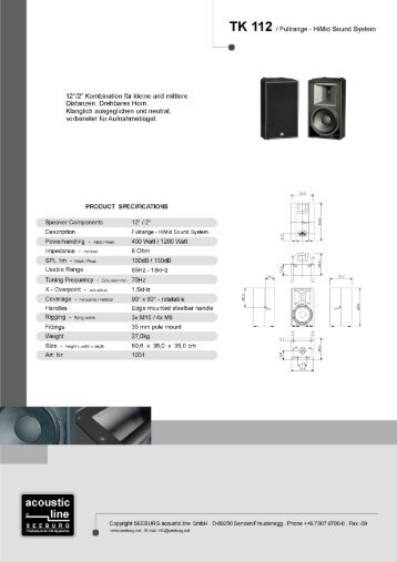 Datenblatt - Seeburg acoustic line