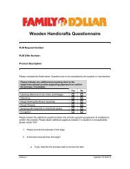 Wooden Handicrafts Questionnaire - Family Dollar Corporate