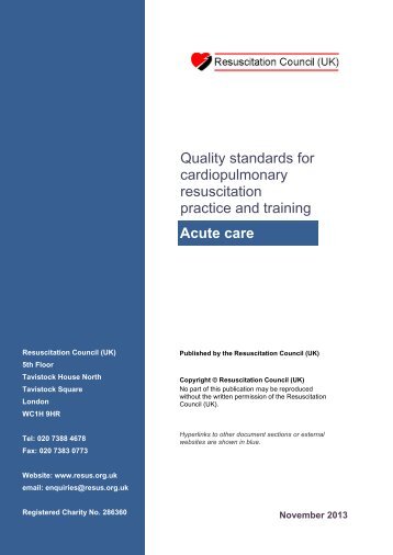 Quality standards for cardiopulmonary resuscitation practice and ...