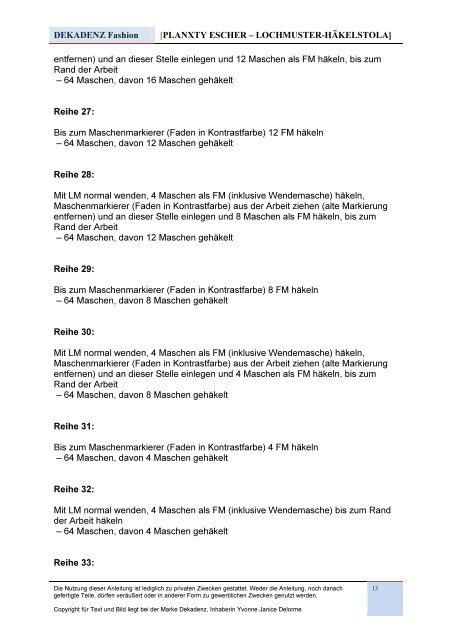 Planxty Escher Häkelstola PDF-Anleitung - Endzeit Glamour