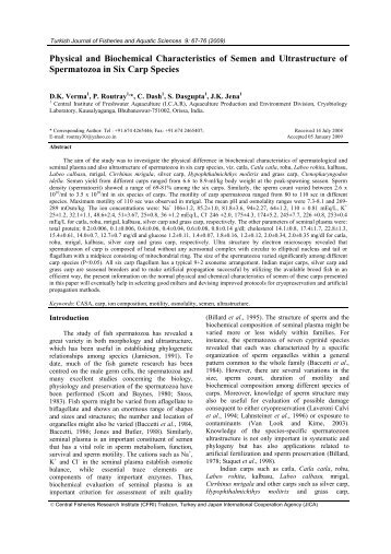 Physical and Biochemical Characteristics of Semen and ...